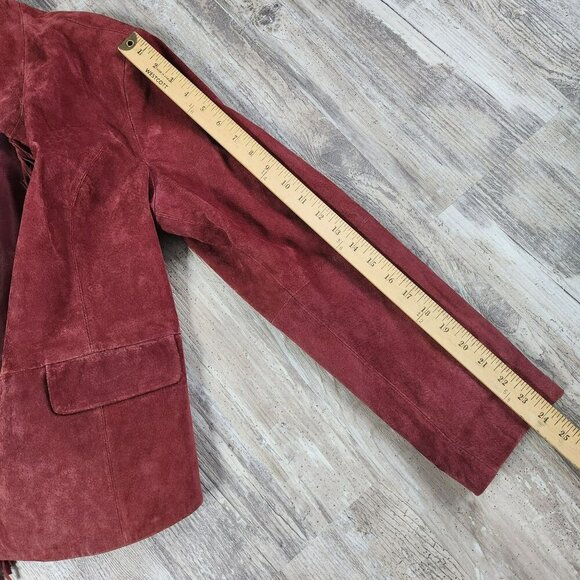 Pamela McCoy Womens Suede Leather Fringe Jacket Maroon Country Western Size L - Picture 9 of 11